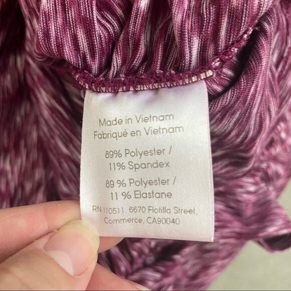 Ingrid & Isabel® Space Dye Ruched Maternity Tank Dress Berry pink purple… - Picture 6 of 7